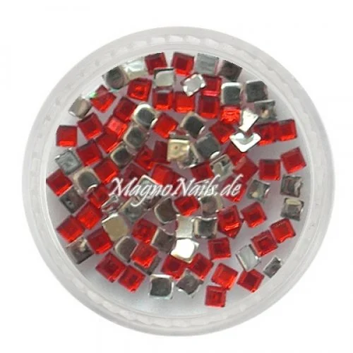 Strasssteine - Quadrat rot Nageldesign Nägel Nails Nagelstudio Einleger Nailart