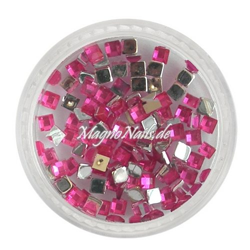 Strasssteine - Quadrat pink Nageldesign Nägel Nails Nagelstudio Einleger Nailart