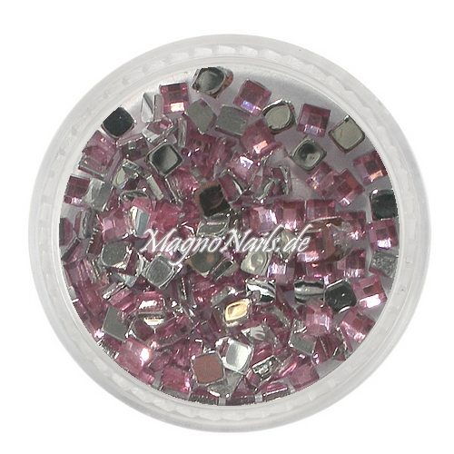 Strasssteine - Quadrat rosa Nageldesign Nägel Nails Nagelstudio Einleger Nailart