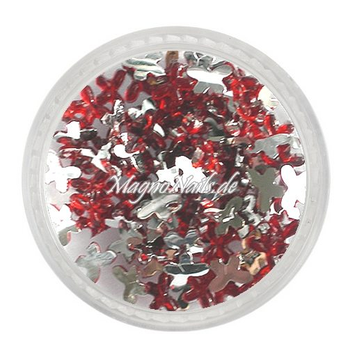 Strasssteine - Schmetterling rot Nageldesign Nägel Nails Nagelstudio Einleger Nailart