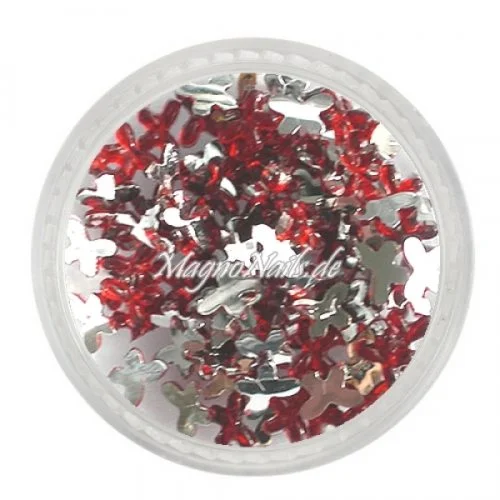 Strasssteine - Schmetterling rot Nageldesign Nägel Nails Nagelstudio Einleger Nailart