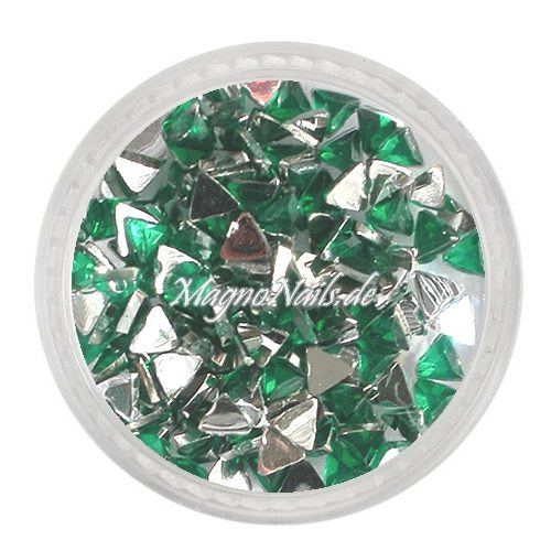 Strasssteine - Dreieck dunkelgrün Nageldesign Nägel Nails Nagelstudio Einleger Nailart