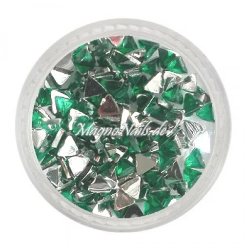 Strasssteine - Dreieck dunkelgrün Nageldesign Nägel Nails Nagelstudio Einleger Nailart