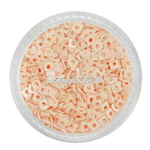 Glitter Shapes - Einlegemotive - Quadrat light peach Nail Art Nails Nagel Nögel Nailart Einleger