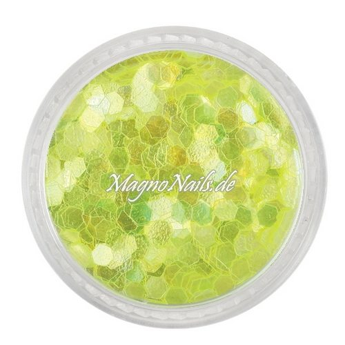 Nail Art Pailetten neongelb 3mm  Nägel Nails Nailart Nageldesign Nagel GlitzerPailetten