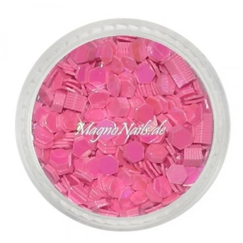 Glitter Shapes - Einlegemotive - hexagon pink Nail Art Nails Nagel Nögel Nailart Einleger
