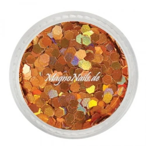 Nail Art Pailetten kupfer hologramm 3mm Nägel Nails Nailart Nageldesign Nagel GlitzerPailetten