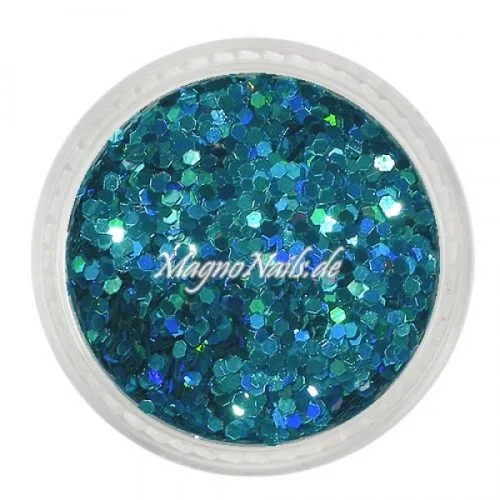Nail Art Pailetten blau hologramm 1mm Nägel Nails Nailart Nageldesign Nagel Glitzer Pailetten