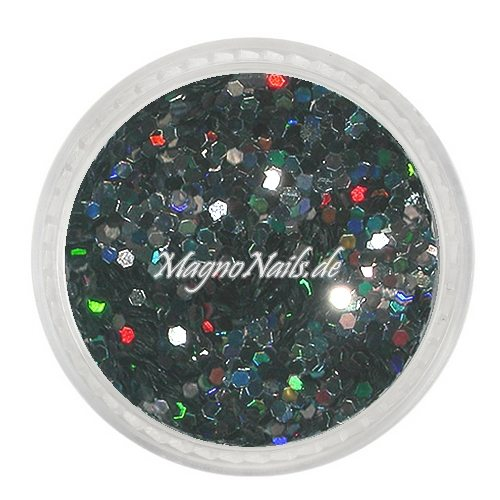 Nail Art Pailetten schwarz hologramm 1mm  Nägel Nails Nailart Nageldesign Nagel GlitzerPailetten