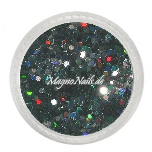 Nail Art Pailetten schwarz hologramm 1mm Nägel Nails Nailart Nageldesign Nagel GlitzerPailetten