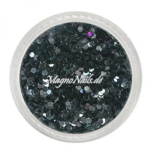 Nail Art Pailetten anthrazit metallic 1mm Nägel Nails Nailart Nageldesign Nagel Glitzer Pailetten
