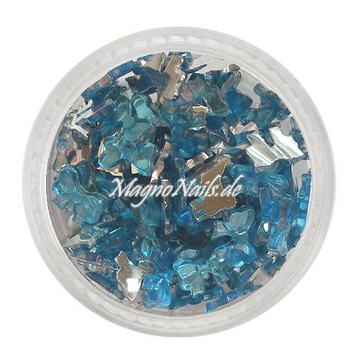 Strasssteine - Schleife blau Nageldesign Nägel Nails Nagelstudio Einleger Nailart