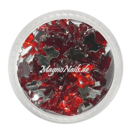 Strasssteine - Schleife rot Nageldesign Nägel Nails Nagelstudio Einleger Nailart