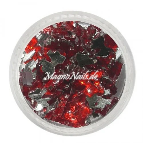 Strasssteine - Schleife rot Nageldesign Nägel Nails Nagelstudio Einleger Nailart