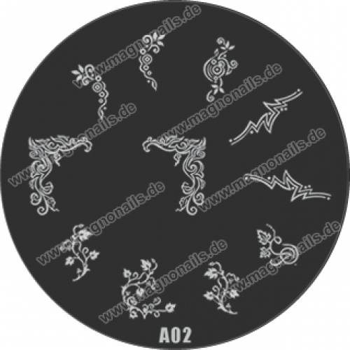 20 x Nail Art Stamping Schablonen A-Serie A01-A20