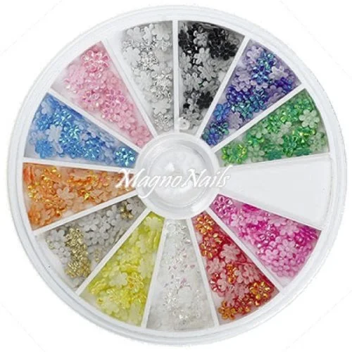 3D Einlegemotive - Shapes Blumen in einer Rondell Nail Art Soft Einleger