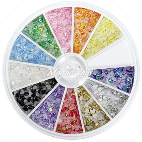 3D Einlegemotive - Shapes Herzen in einer Rondell Nail Art Soft Einleger