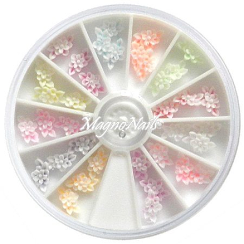 3D Einlegemotive - Gummi Soft Blumen in einer Rondell Blumen