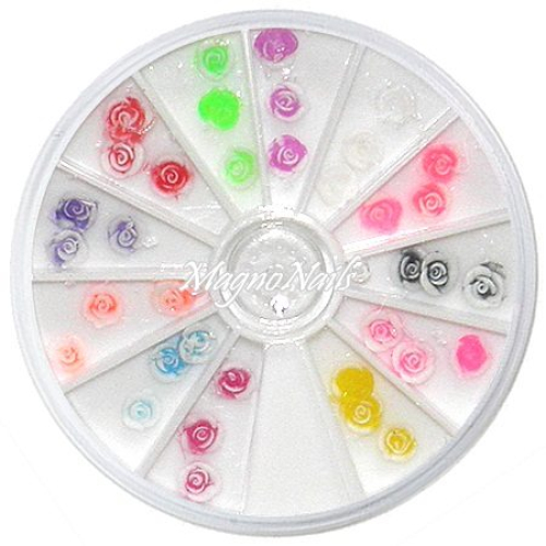 3D Einlegemotive - Gummi Soft Rosen in einer Rondell Nailart Nageldesign Nail art