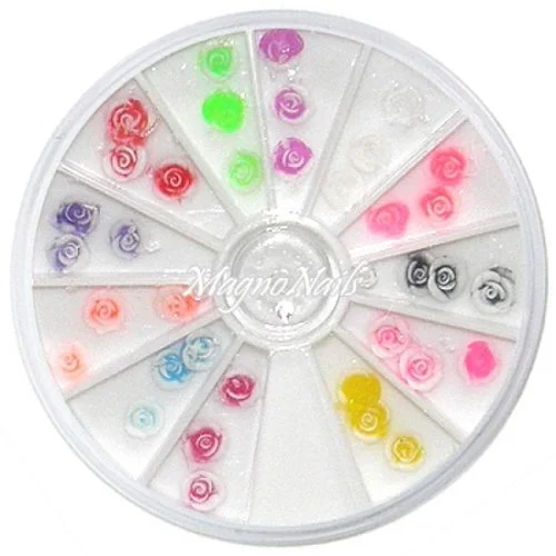 3D Einlegemotive - Gummi Soft Rosen in einer Rondell Nailart Nageldesign Nail art