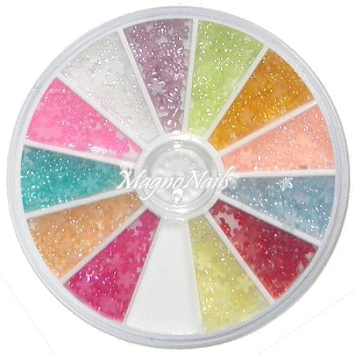 Einlegemotive - Perlmutt Halbperlen Blumen in einer Rondell Nageldesign Nägel Nailart Nails Nagelstudio