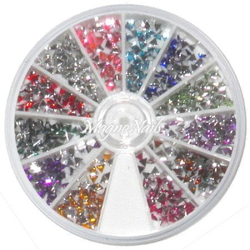 Strasssteine Dreieck in einer Rondell Nageldesign Nägel Nails Nagelstudio Einleger Nailart