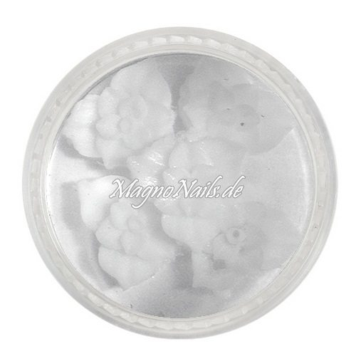 3D Einlegemotive - Gummi Soft Blumen weiß