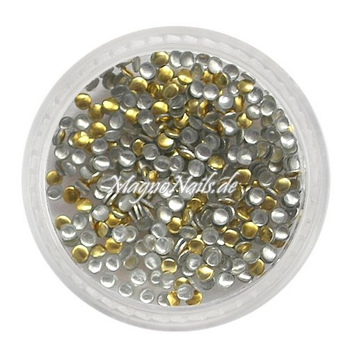 Einlegemotive - Mini Metall Plättchen - rund gold Nail Nagelstudio Nägel Nailart Nail art