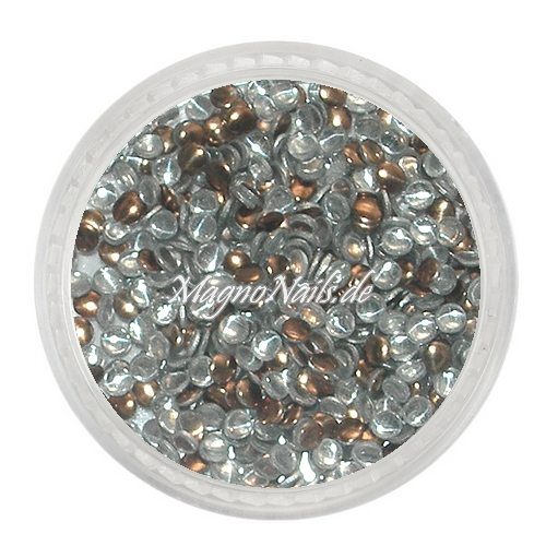 Einlegemotive - Mini Metall Plättchen - rund braun Nail Nagelstudio Nägel Nailart Nail art