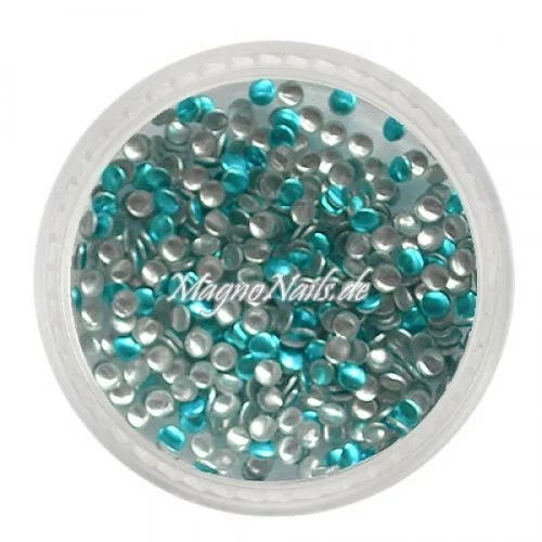 Einlegemotive - Mini Metall Plättchen - rund türkis Nail Nagelstudio Nägel Nailart Nail art