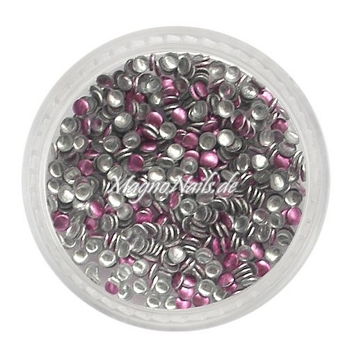 Einlegemotive - Mini Metall Plättchen - rund rosa Nail Nagelstudio Nägel Nailart Nail art