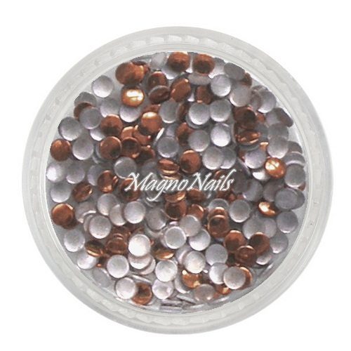 Einlegemotive - Metall Plättchen - rund braun Nail Nagelstudio Nägel Nailart Nail art