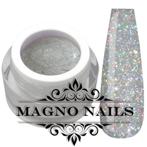 Hellgrau Silber Glitter Gel mit Rainbow Glitzer