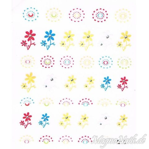 Nail Art 2D Sticker Nagelaufkleber Aufkleber Nageldesign Nägel selbstklebend Blumen