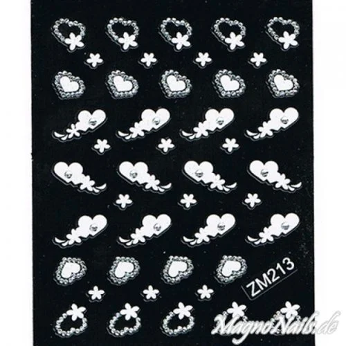 Nail Art 2D Sticker Nagelaufkleber Aufkleber Nageldesign Nägel selbstklebend Herzen