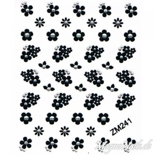Nail Art 2D Sticker Nagelaufkleber Aufkleber Nageldesign Nägel selbstklebend Strasssteine Blumen