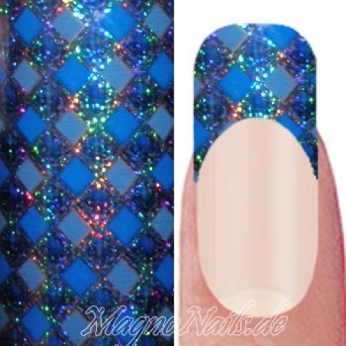 Nail Art Transfer Folie 1,5m - Nail Foil -  Caro Blue Nailart Nails Nägel Schmuck TransferFolie Nagelfolie Nageldesign