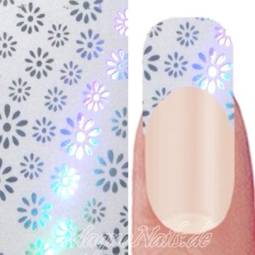Nail Art Transfer Folie 1,5m - Nail Foil -  Holographic Flowers Nailart Nails Nägel Schmuck TransferFolie Nagelfolie Nageldesign