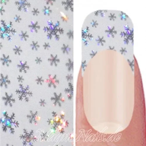 Nail Art Transfer Folie 1,5m - Nail Foil - Snowflakes Nagelfolie Nageldesign Folie Tranferfolie Nailart
