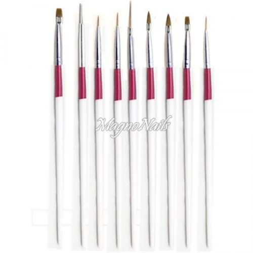Nail Art Pinsel Set 9-Teilig Nagelpinsel Nägel Nagelstudio Zubehör Günstig Schnäppchen