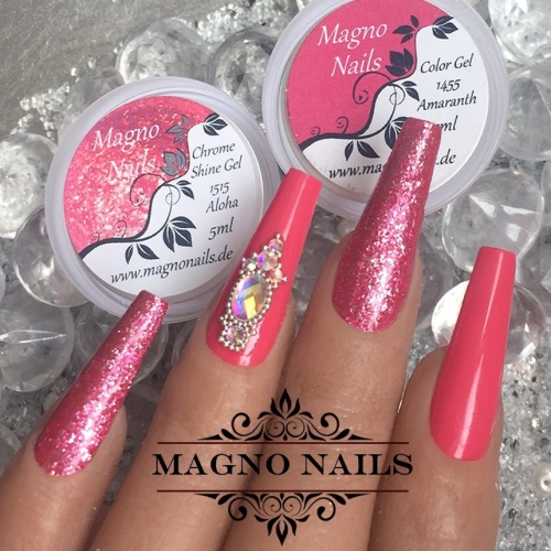 Nageldesign Ideen - Pinke Nägel - Chromenägel
