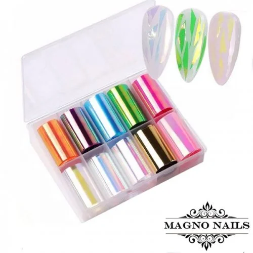 Nail Art Aurora Folien Set - Broken Glass Nägel Nail art Nailart Nageldesign Nagel