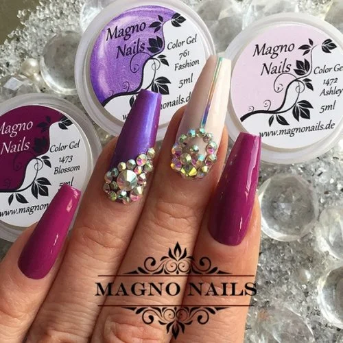 Naildesign Ideen - Sommer Nägel Hellrosa Pink Lia Glitter