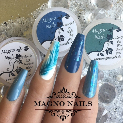 Preview: Naildesign Ideen - Blau Nägel Hellblau Dunkelblau