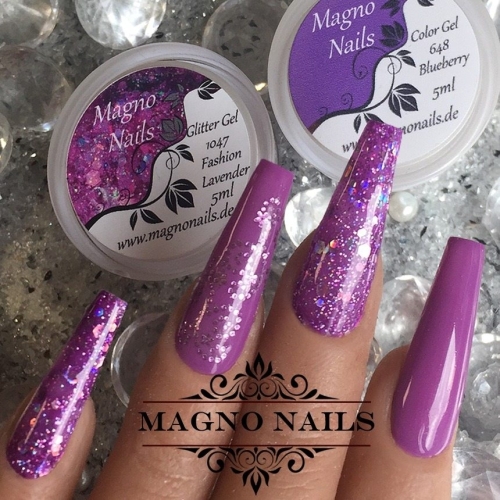 Preview: UV Gel - 1047 - Glitter Gel - Fashion Lavender