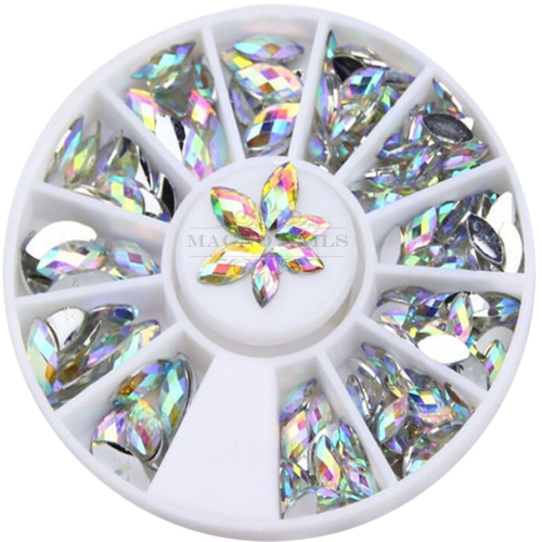 Cat Eye Strasssteine AB - Overlays in einem Rondell