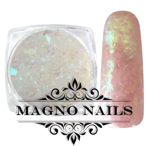 Aurora Flakes - White iridescent Nail Art Nailart Flocken