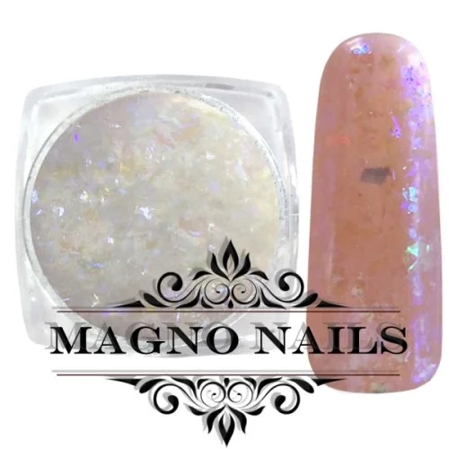 Aurora Flakes - White iridescent Nail Art Nailart Flocken