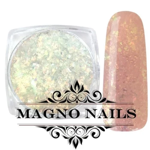 Aurora Flakes - White iridescent Nail Art Nailart Flocken