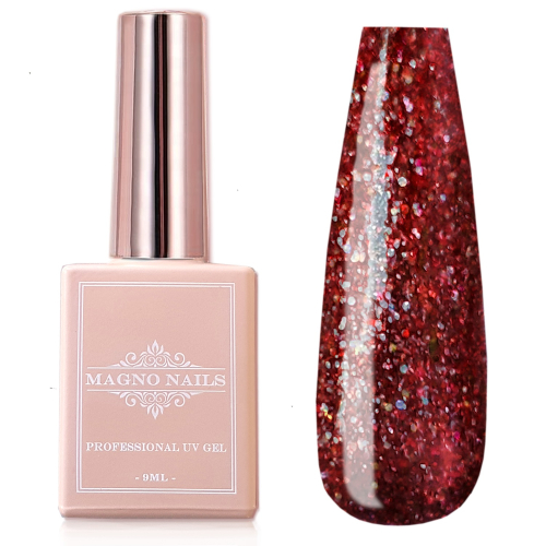 UV Gel - 4748 - Chrome Glam Gel - Galaxy Red